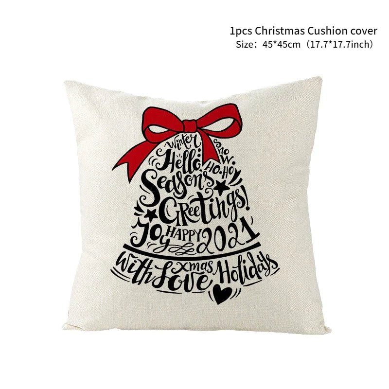 Christmas Cushion Throw Pillow Cover - Calligrams - Festive Fancies