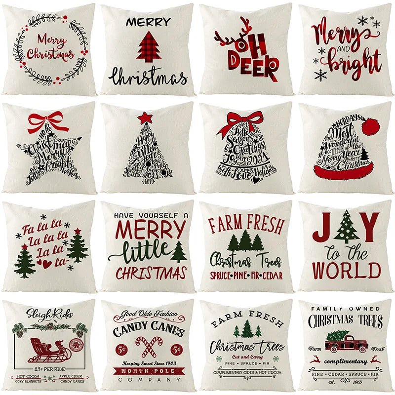 Christmas Cushion Throw Pillow Cover - Calligrams - Festive Fancies