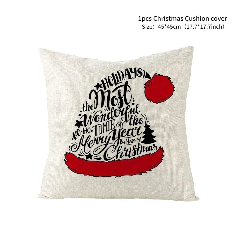 Christmas Cushion Throw Pillow Cover - Calligrams - Festive Fancies