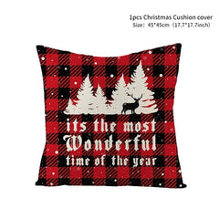 Christmas Cushion Throw Pillow Cover - Plaid - Festive Fancies