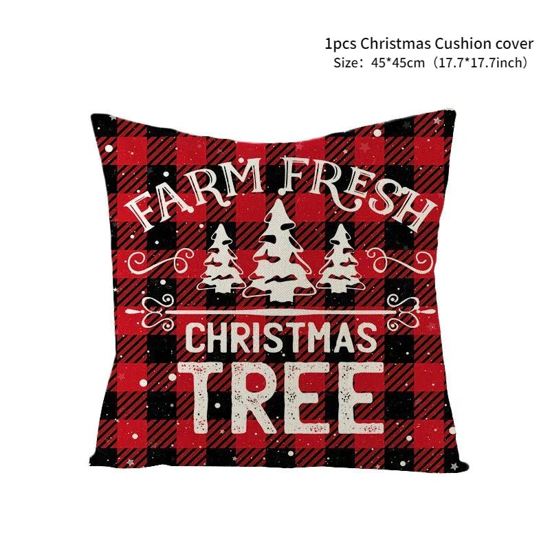 Christmas Cushion Throw Pillow Cover - Plaid - Festive Fancies