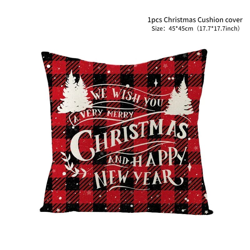 Christmas Cushion Throw Pillow Cover - Plaid - Festive Fancies